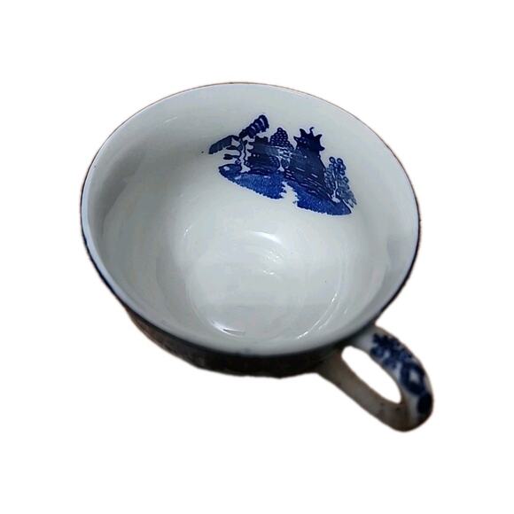 Vintage Blue &White Japanese Tea Cups Set of 2 Made In Japan Interior Printed - Picture 4 of 16